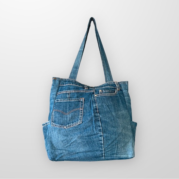 ♻️Upcycle Jean Tote Should Bag - Picture 3 of 6